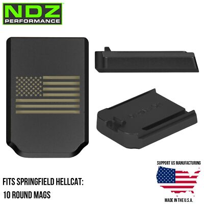 NDZ Springfield Hellcat OSP RDP Magazine Floor Plate Aluminum Black Engraved FDE