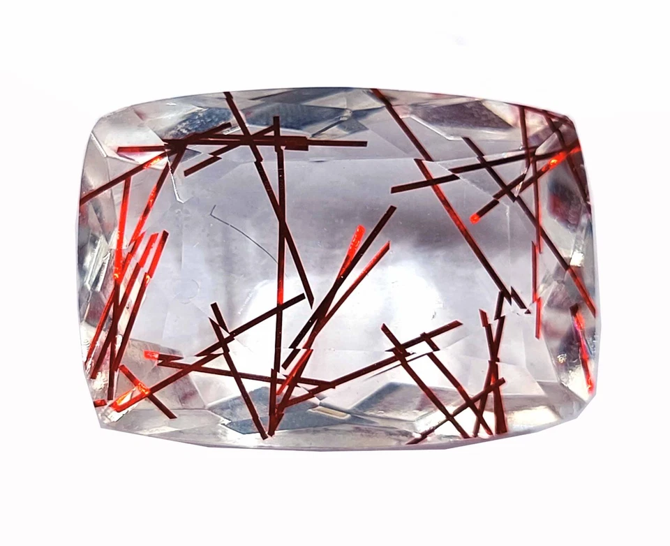 Natural Red Rutilated Quartz 76.45 Ct Faceted Cushion Cut IGL Loose Gemstone EAD - Image 4 of 4