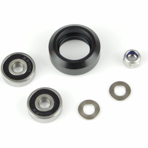 4pcs 24mm Solid Black V Wheel with Bearings CNC Open Profile Slot Flux Workshop - Picture 2 of 7