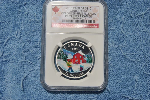 Canada, $10, Colorized Winter Scene, NGC, PF69 Ultra Cameo, NGC Pop = 3