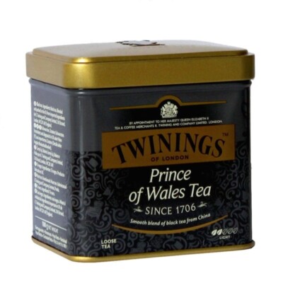 Twinings PRINCE OF WALES - Light Black Loose Leaf Tea in Tin 100g / 3.5oz