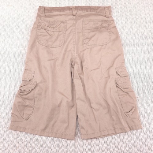 Chams Cargo Shorts Boys 14 Beige Khaki Flat Front Flap Pockets Baggy Skater - Picture 7 of 8