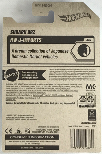 2025 Hot Wheels HW J Imports Subaru BRZ Zamac #3 - Picture 2 of 2