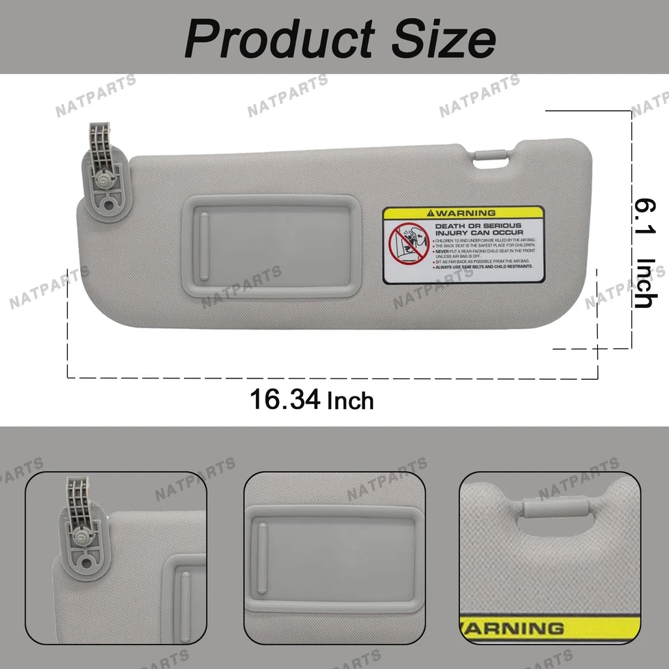 Parasol lado conductor izquierdo para Hyundai Elantra 2011-2015 852103X000TX Foto 4 de 4