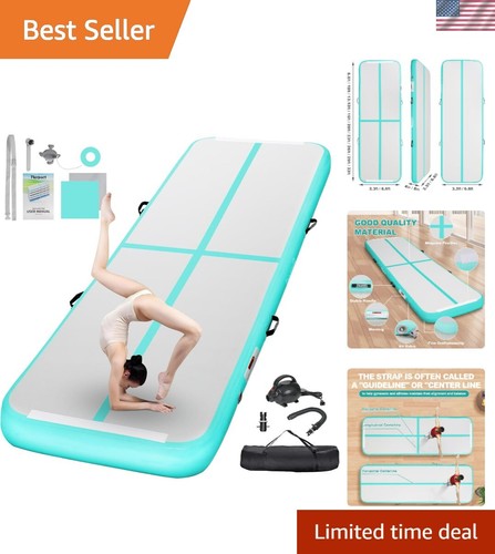 4-Inch Inflatable Air Gymnastics Mat with Pump for Home & Professional ...