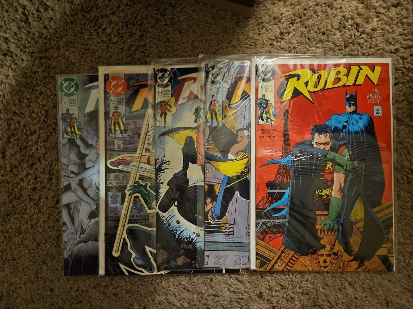 Robin #1-5 Complete Limited Series Set 1 2 3 4 5 Lot (1991 DC Comics) Batman