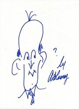 Art Carney Autographed Signed Hand Drawn Original Self Portrait Sketch 