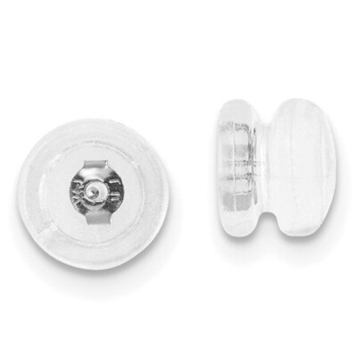 1 Pair Silicon Embedded 18K White Gold Medium Earring Backing