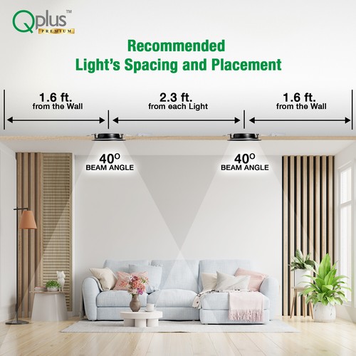 QPLUS 4 Inch LED Black 5CCT Recessed Ceiling Light Eyeball Gimbal Aluminum - Picture 8 of 17