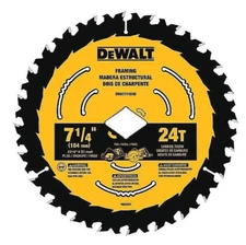 DEWALT Carbide Circular Saw Blade 7 1/4 Inch 24T Worm Drive CHN DWA171424D
