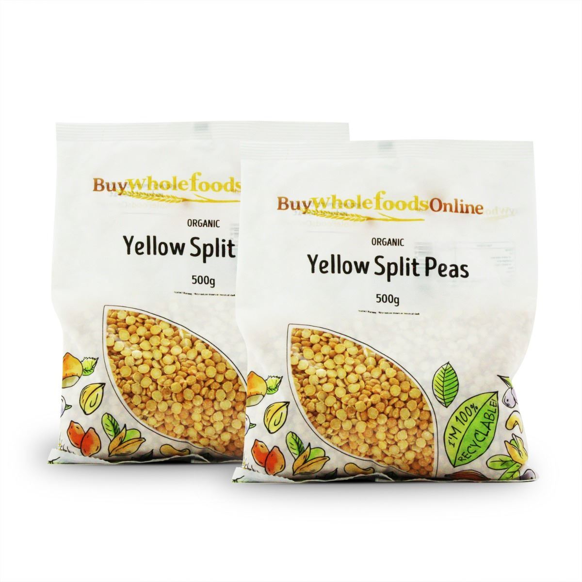 Organic Yellow Split Peas 1kg | BWFO | Free UK Mainland P&P