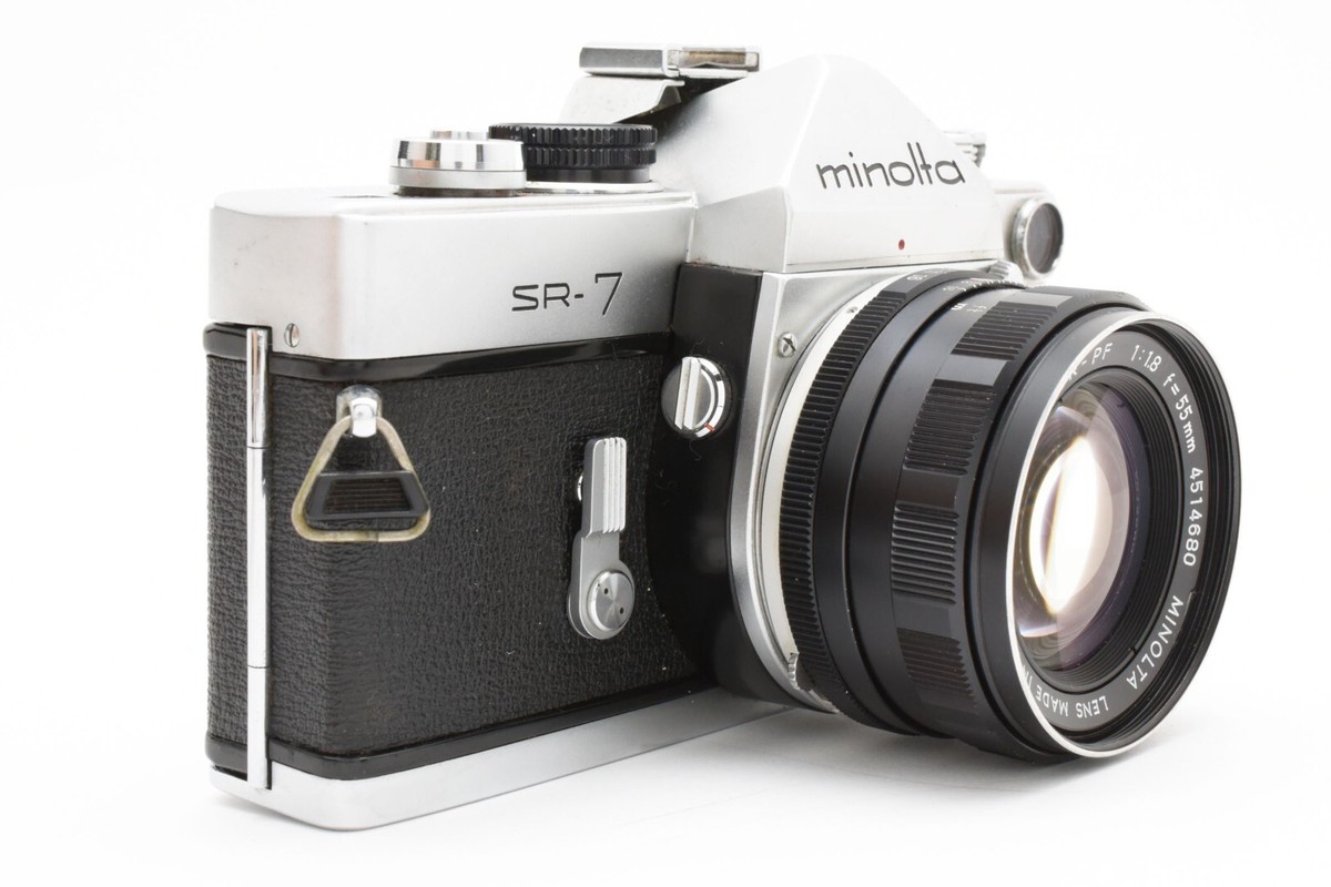 ★minoltaミノルタ SR-7 MINOLTA AUTO ROKKOR-PF Minolta SR-7 Sliver Camera AUTO Rokkor-PF 55mm F1.8 w/Case