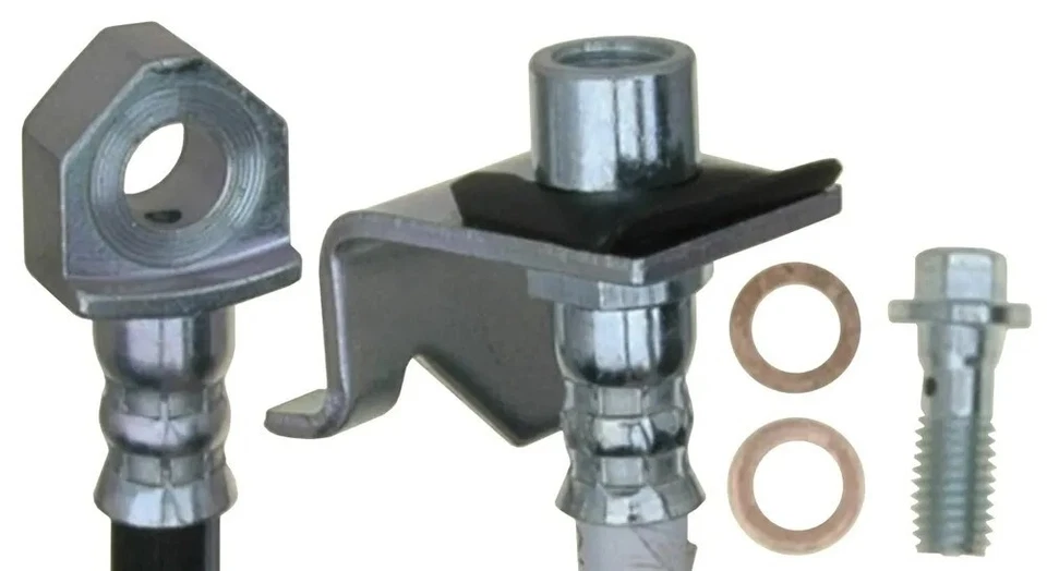 Juego de 2 mangueras de líneas de freno lado conductor y pasajero para Chevrolet GMC 1999-07 Foto 4 de 4