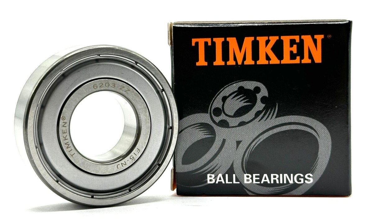 TIMKEN 6203 ZZ DEEP GROOVE BALL BEARING, METAL SHIELDED 17x40x12