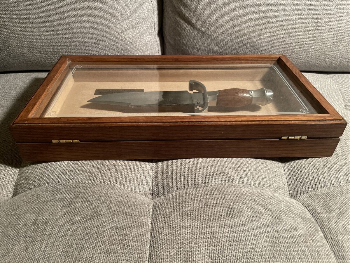 Jim Bowie Knife from The Franklin Mint with Display Case And Jim Bowie Knife from The Franklin Mint with Display Case And