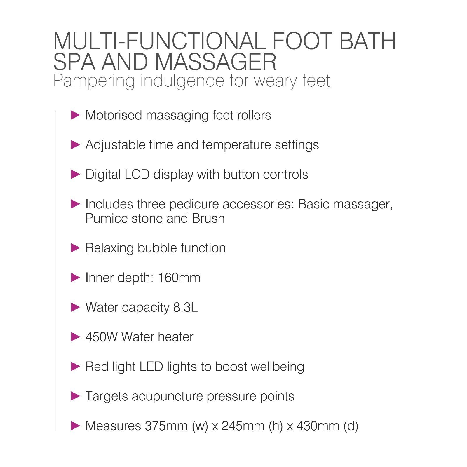 Rio Motorised Massaging Heated Footspa Bath for sale online eBay