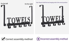 Over the Door Hooks, Towel Holder for Bathroom, Door Mount Towel Rack Towel H...