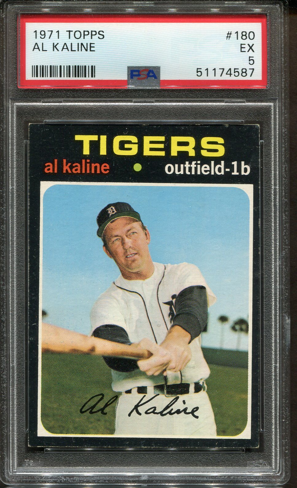 1971 Topps #180 Al Kaline PSA 5 HOF Detroit Tigers
