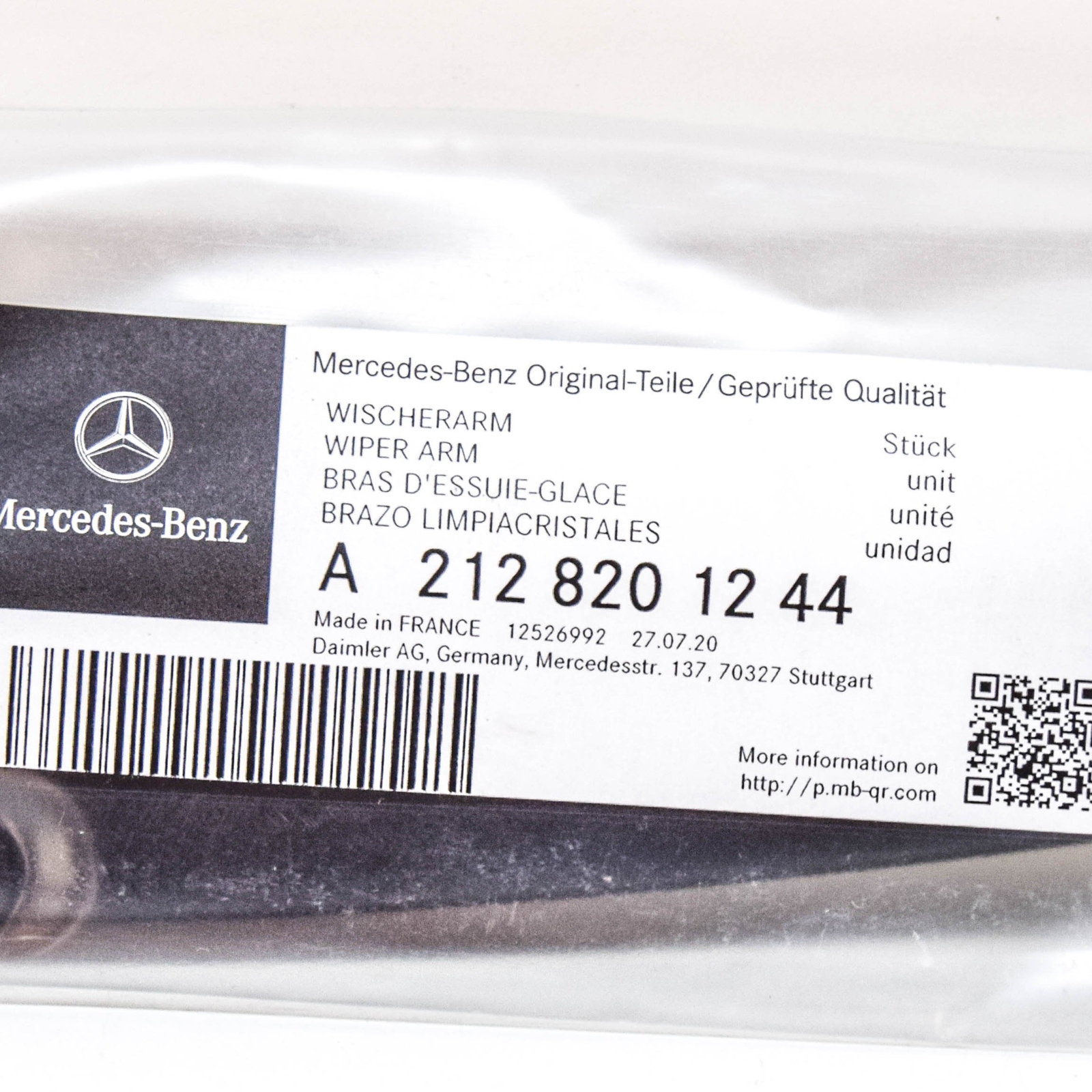 MERCEDES-BENZ E-CLASS S212 Rear Window Wiper Arm A2128201244 OEM 