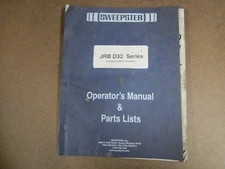 Hydraulic Windrow Sweepers - JRB D32 Series - Operator's Manual & Parts Lists
