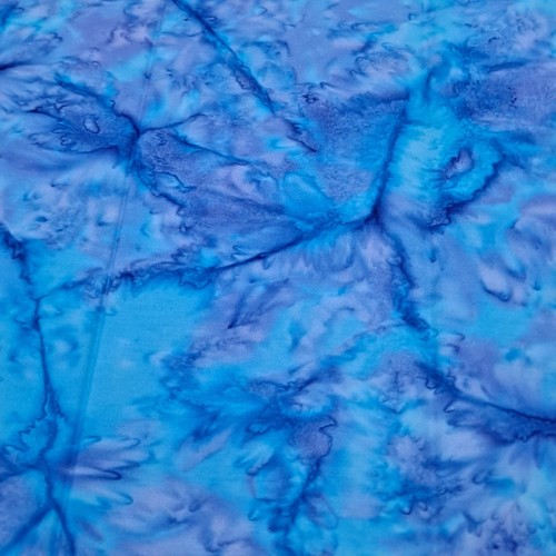 Turquoise Blue Batik Cotton Fabric 33" X 42" Tie Dye Quilting Crafts Hand Craft