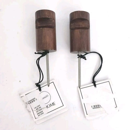 Mango Wood Hook H & M Lot Of 2 Brown Hanger NOS NWT Replacement DIY Crafting - Picture 7 of 8