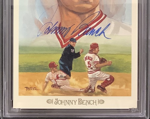 Johnny Bench Signed Perez Steele Celebration Postcard Reds Autograph PSA/DNA - Picture 2 of 3