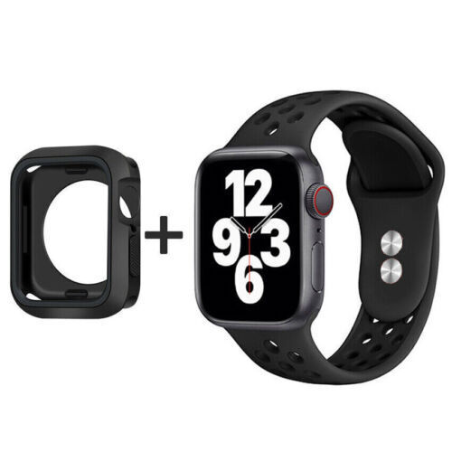 For Apple Watch iWatch 8 7 6 SE 5 4 3 2 Silicone Watch Strap Band + Case Cover - Picture 31 of 33