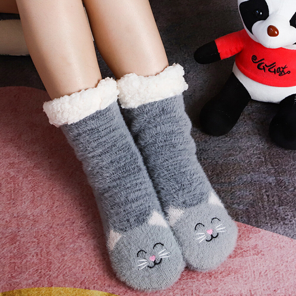 APL Dolci Calzini Ciabatte Fuzzy Gatti per Donna Soffici Calze Invernali Morbide ?