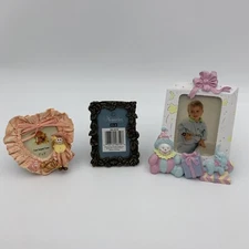 Lot Of 3 Mini Miniature Picture Frames Photo Frame Children Theme Free Standing