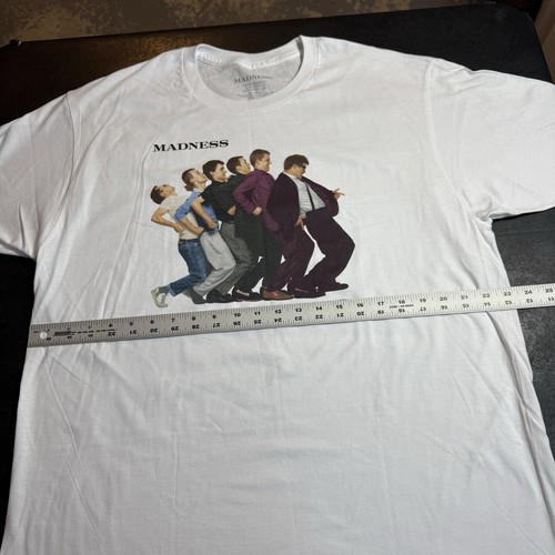 (NEW) Adult XL Madness One Step Beyond Album Art T-Shirt Ska Band Shirt White - Picture 4 of 5