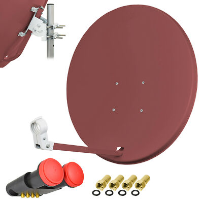 MEGASAT 80cm Satelliten SAT Spiegel Schüssel +Monoblock Quad LNB Astra Hotbird r