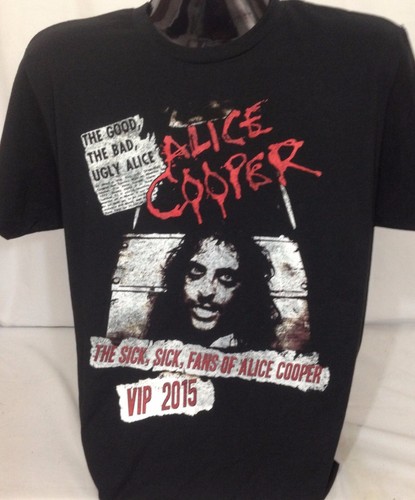 T-Shirt Alice Cooper Nuova -Nera - Large - Difficile da trovare tour 2015 merchandise nos
