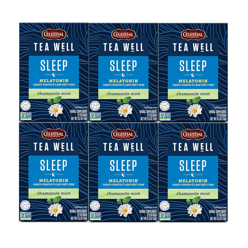 Celestial Seasonings Teawell Herbal Tea, Sleep with Melatonin, Chamomile Mint, C