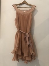 Blu Pepper Pink Pleated Shift Dress with Belt