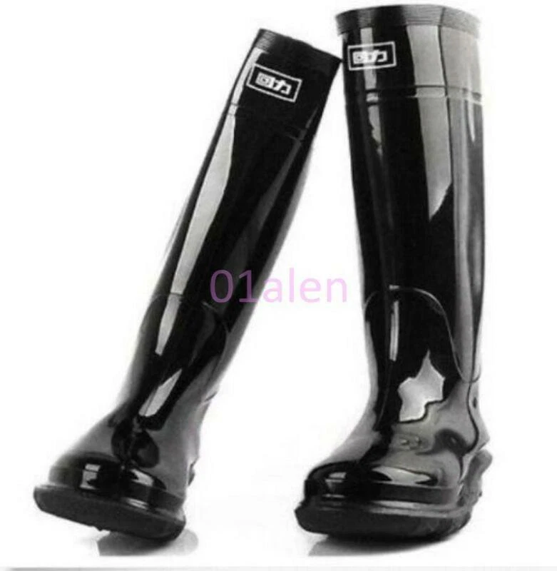 Hombres Hasta la Rodilla Exterior Alto Impermeable Informal Pesca Lluvia Botas de Goma Zapatos Foto 4 de 4