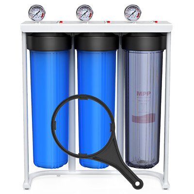 #ad 3Stage High Capacity Big Blue Spin Down Sediment Whole House Water Filter System $279.99