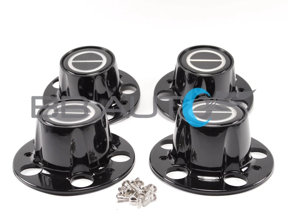 FORD RANGER BRONCO II EXPLORER BLACK CENTER CAP HUB SET BLACK EMBLEM CENTER NEW - Image 2 of 4