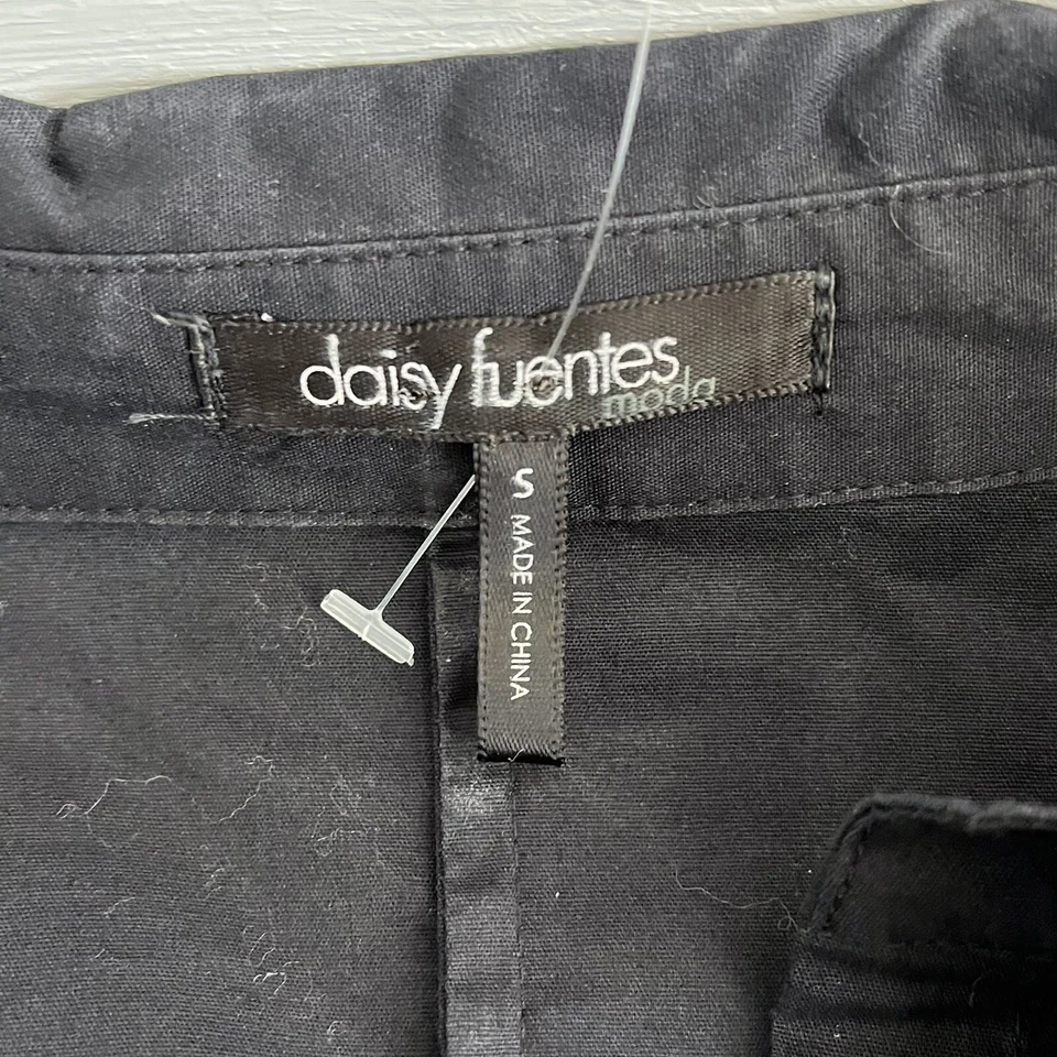 Camisa Top Daisy Fuentes Mujer Talla S Negra Cuello Largo Cuello en V Cremallera Lateral Foto 3 de 4