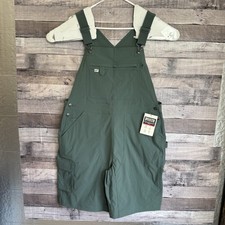 Duluth Trading Co Women Large Green Heirloom Gardening Cargo Short Overalls NWT