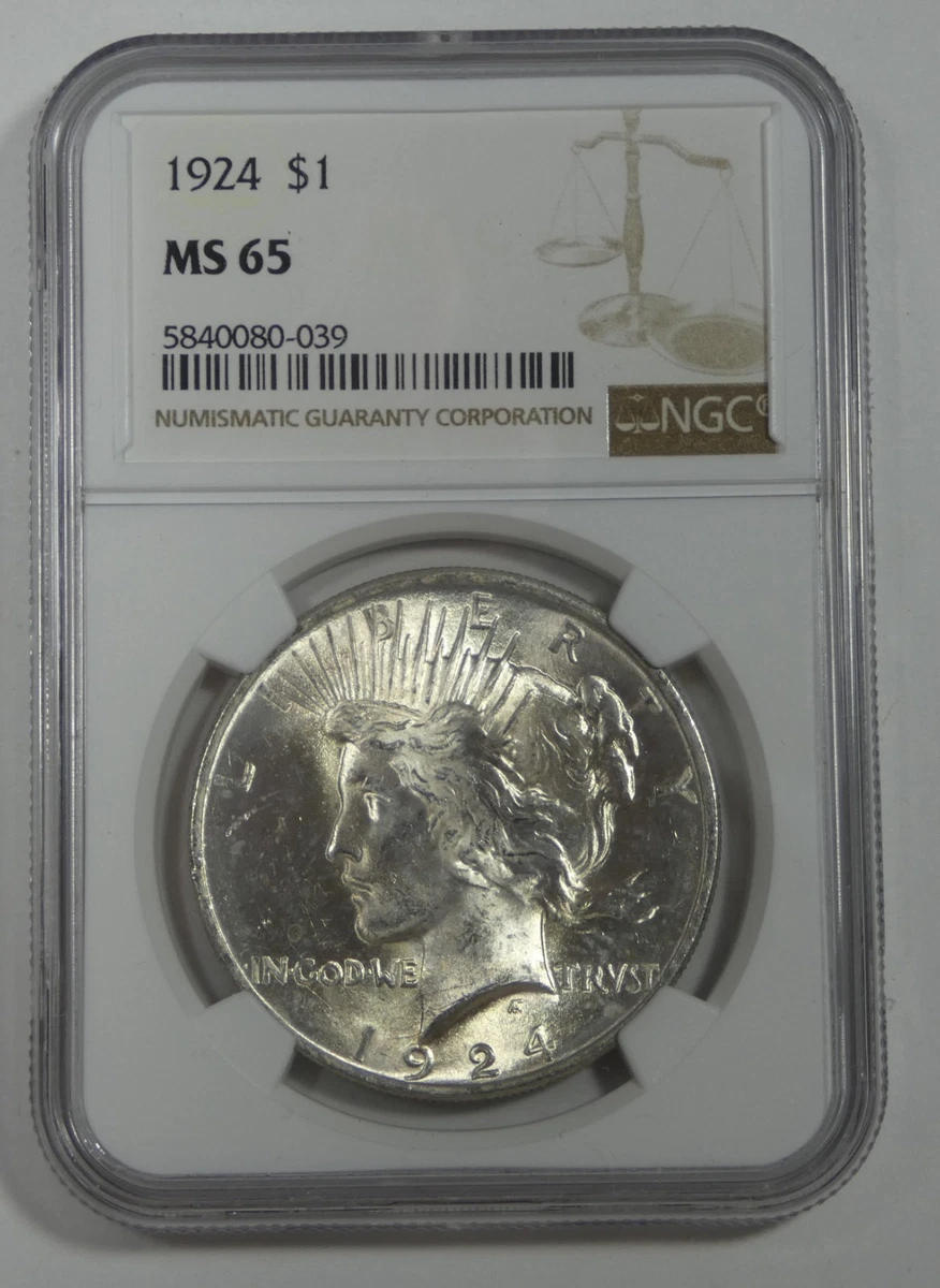 MS 65 Graded 1924 Year Peace Dollars (1921-1935) for sale | eBay