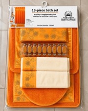 Papapiyay Trading Group 19-Piece Floral Orange Accessory Set Fabric TPR