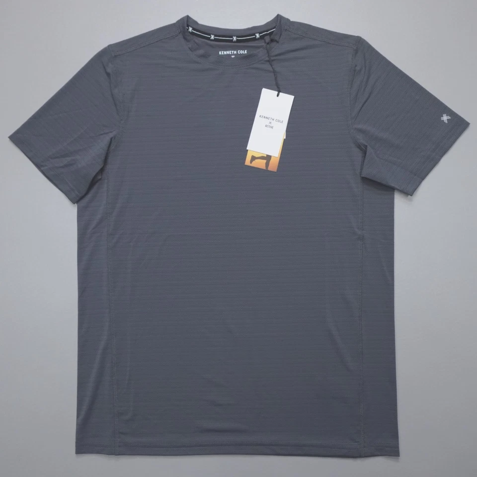Camisa Kenneth Cole Active Tech SS para hombre malla elástica absorbente suave apagón azul marino Foto 2 de 4