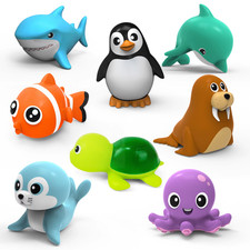 8Pcs Mold-Resistant Sea Animal Bathtub Shower Toys Bathing Water Play for Kids