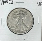 1944-D WALKING LIBERTY SILVER HALF DOLLAR  ~ VF  ~ NICE COIN ~ 90% SILVER