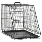 Pawhut Trapeze Collapsible Dog Pet Travel Box Cage Removable Tray
