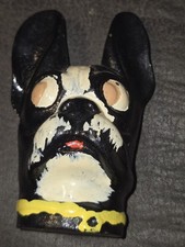CAST IRON BOSTON TERRIER HEAD 3" TALL EXACTLY AS SHOWN