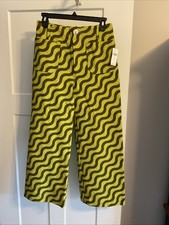Anthropologie Maeve Colette Cropped Wide Leg Pants 70s Sz 28 MAIZE NWT