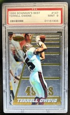 1996 Bowman's Best Terrell Owens Rookie RC #147 49ers PSA 9