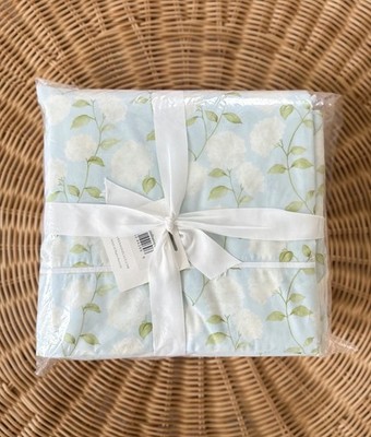 NEW Serena & Lily Hydrangea Percale 4 Pc Queen Sheet Set-Sky Blue